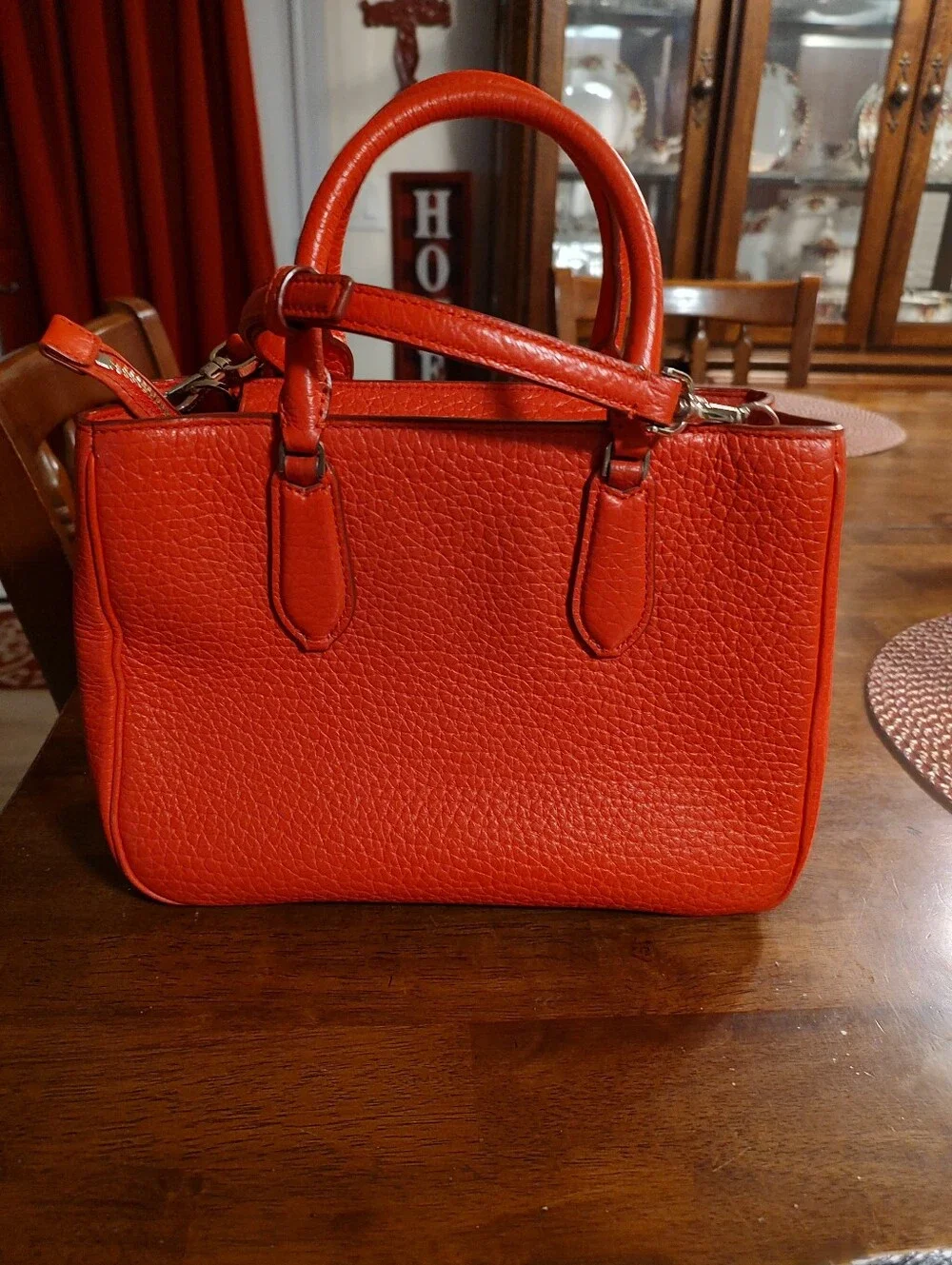 kate spade Salmon Pebbled Leather Satchel with Crossbody Strap